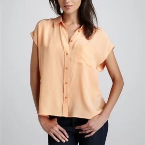 Equipment silk sleeveless button down